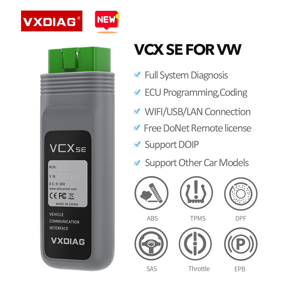 VXDIAG VCX SE для VW DOIP OBD2 диагностический сканер WIFI автомобильные механические