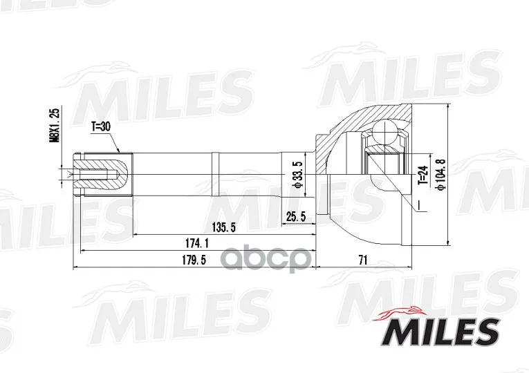 Шрус Toyota Land Cruiser 80 4.2/4.5 90-98 Нар. Miles Ga20489 Miles арт. GA20489