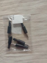 5 unids/lote conector de auriculares de 3,5mm macho conector de audio de dos canales 3,5 Mm con carcasa de plástico negro tamaño 5x0,9 cm