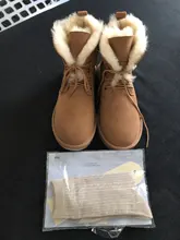 Ankle-Boots Warm-Shoes Maroon INOE Suede Waterproof Women Winter Woman Fur for Wool-Fur