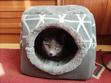 Cama para perros, gatos, cama blanda cama perrera casa cueva cama de saco para dormir Pad tienda mascotas invierno cálido y acogedor camas 2 tamaño L XL 2 colores