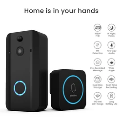 Ango Pro – sonnette vidéo intelligente bidirectionnelle, Audio HD, carillon de mouvement de vapeur en direct, alerte App, Service Cloud d'enregistrement pré message 