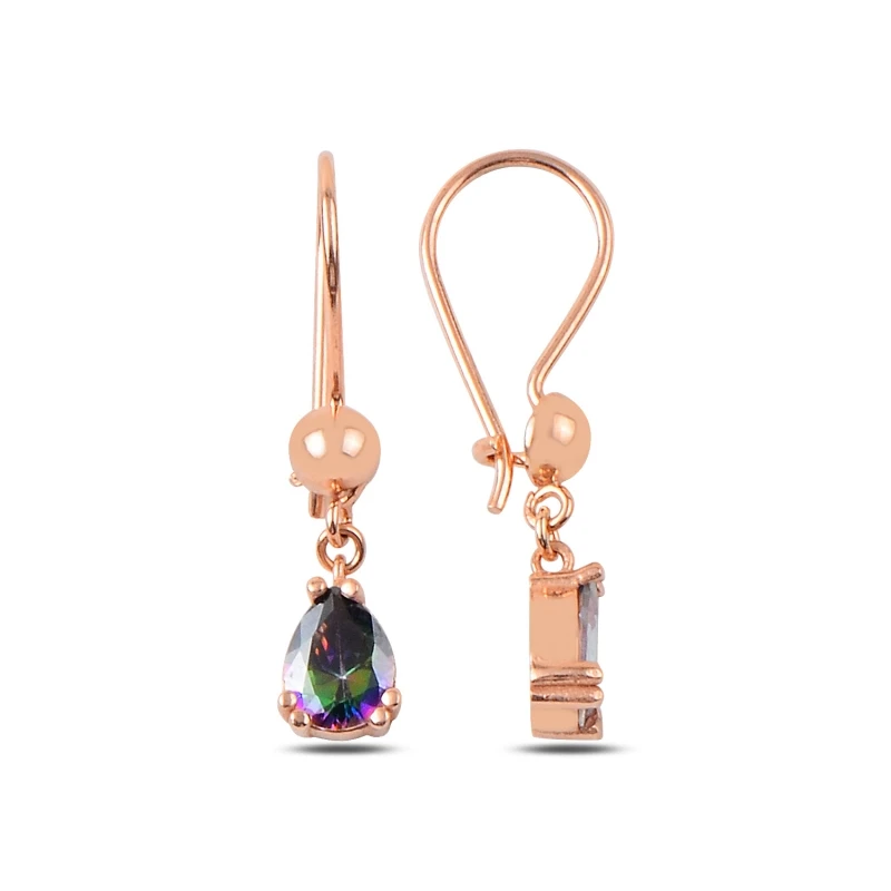 

Silver 925 Sterling Mystic Zircon Cubic Zirconia Dangle Drop Earrings