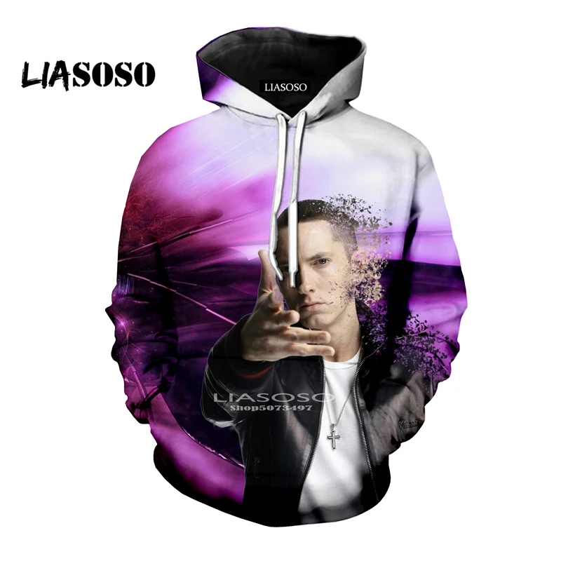 LIASOSO/ дизайн, модные толстовки Harajuku с 3D принтом, пуловер Eminem Vs 2PAC, спортивный костюм с капюшоном в стиле хип-хоп, Повседневная Толстовка - Цвет: Цвет: желтый