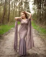 Vestido largo elegante sin hombros para sesión de fotos de mujeres embarazadas, maxivestido elegante para fotografía de maternidad