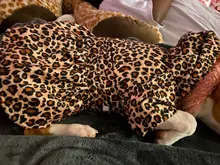 Abrigo con tutú y estampado de leopardo para perros y cachorros ropa de invierno con capucha, chaqueta reversible para perros pequeños