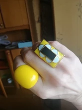 FishSheep Punk geométrico grande de resina anillos para las mujeres de gran colorido redondo acrílico brillo anillo de dedo de moda femenina joyería de fiesta