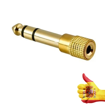 

Adapter 3,5mm female to 6,35mm JACK PLUG Audio Stere Gold 1/4 inch adapter for headphones electric guitars
