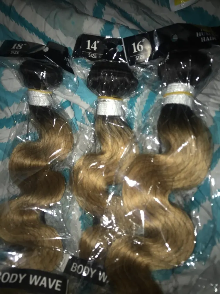 Ombre Honey Blonde Brazilian Body Wave Hair Bundles photo review