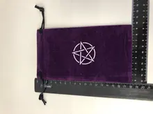 Bolsa de almacenamiento de Tarot, pentagrama de terciopelo, juego de mesa, bordado de tarjetas, bolsa con cordones, suministros de brujería para caja de Tarot, 1 Uds.