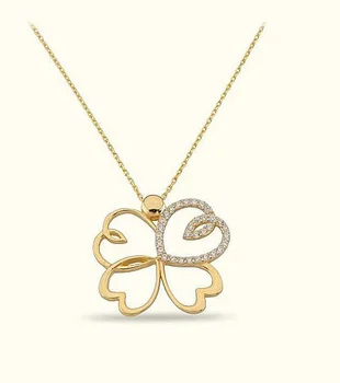 

Clover Figured Heart Gold Necklace 02-360-K0678
