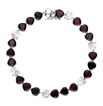 

Silver Bracelet with cubic zirconia and Garnet sunlight sample 925