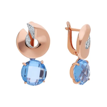 

Swiss sunlight silver earrings with cubic zirconia and Topaz