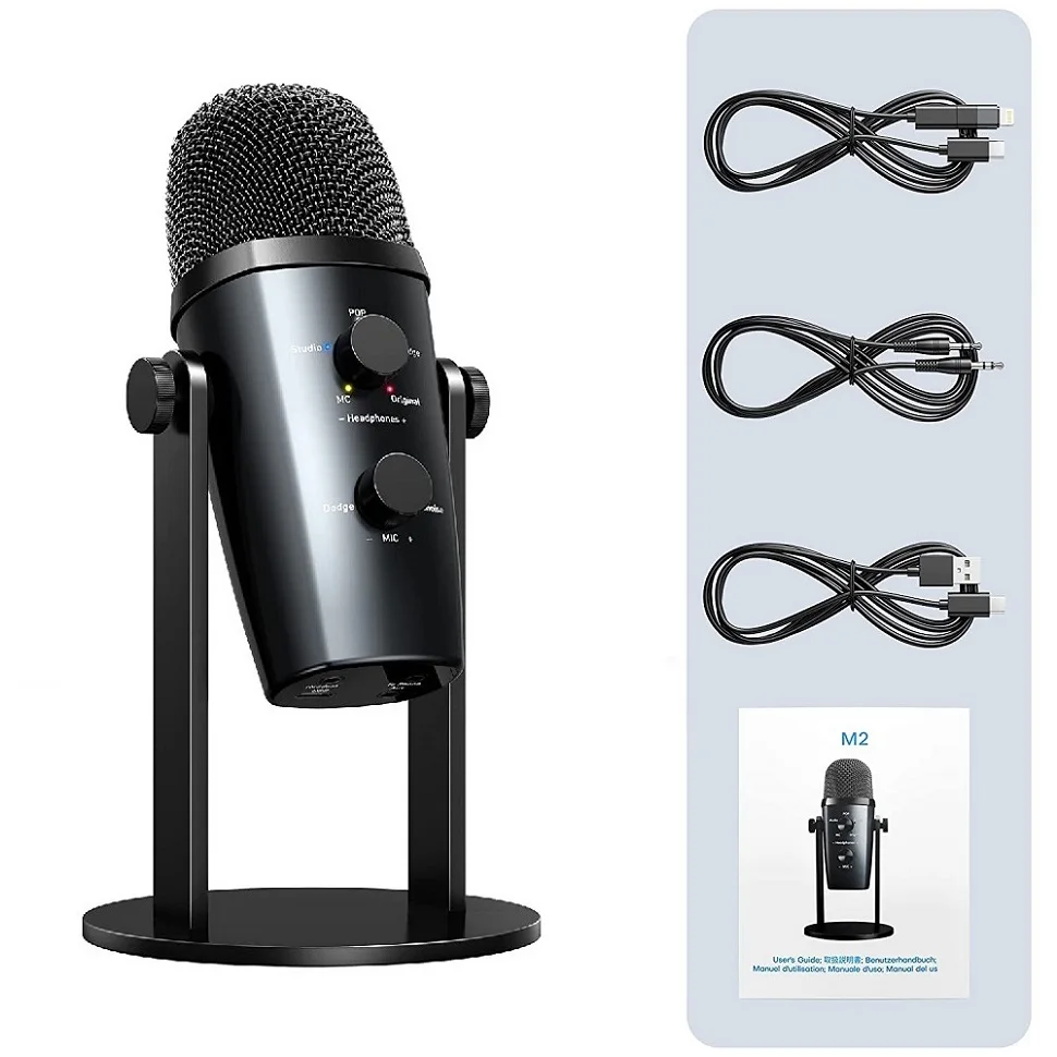 USB Microphone for PC/Phone Wired Gaming Desktop Microfone Studio Podcast Voice Recording Mic Professional Condenser Microfone