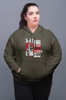 

Angemiel Wear New York Peace Statue Green Women 'S Hooded Sweatshirt