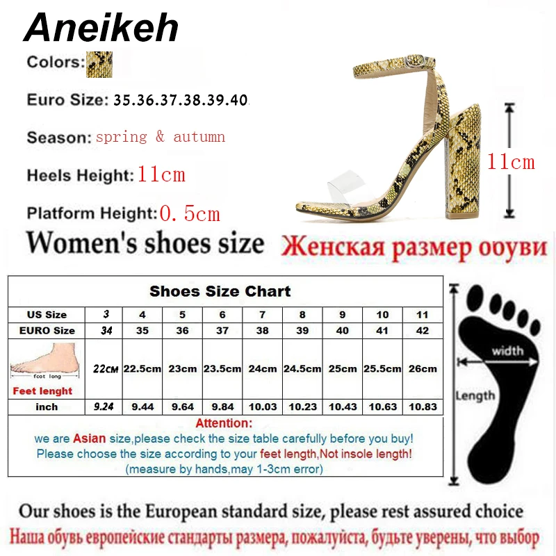 Aneikeh/модные сандалии-гладиаторы из ПВХ; женские Босоножки на каблуке; туфли-лодочки с ремешком и пряжкой; модельные женские туфли на очень высоком каблуке с открытым носком
