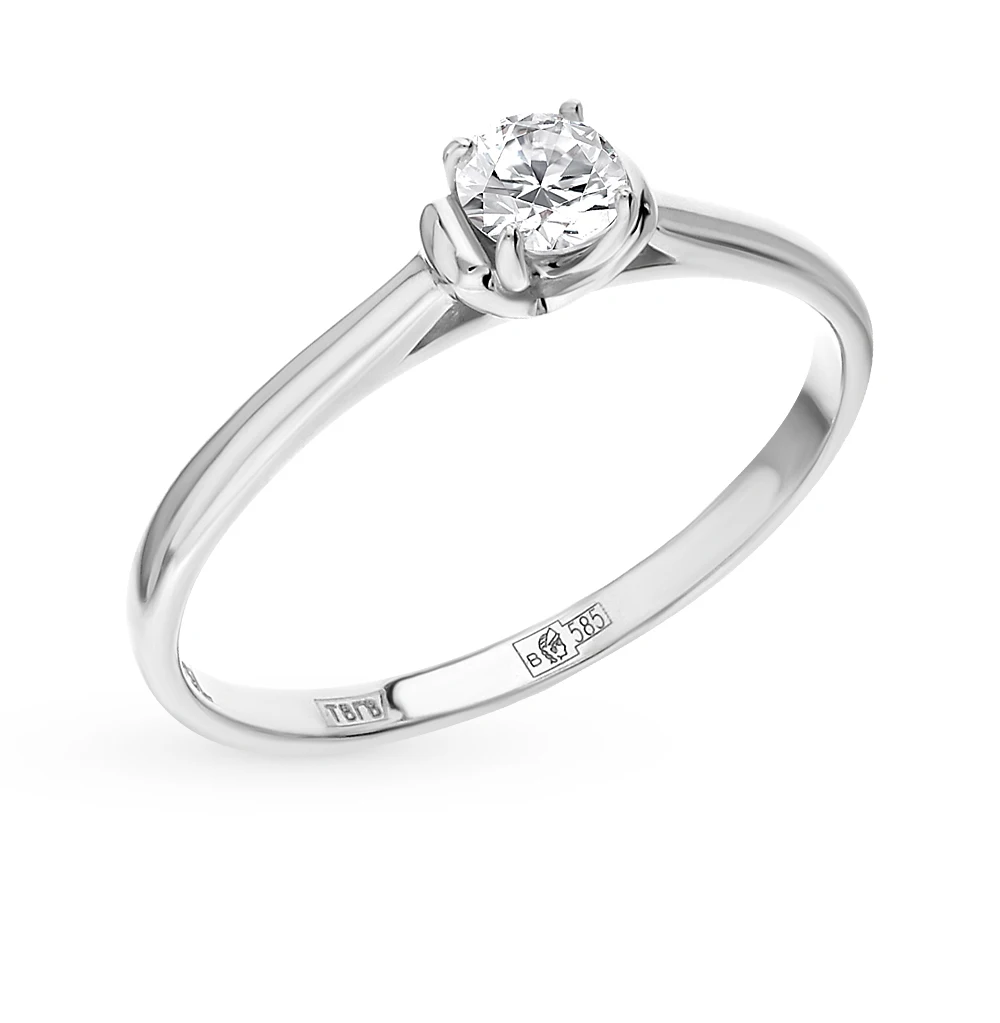 кольцо с бриллиантом 585 пробы