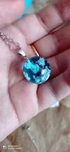 Collar con colgante de Luna y Bola de resina transparente para mujer, collar con cadena de nubes azules y blancas, regalos de joyería para niña