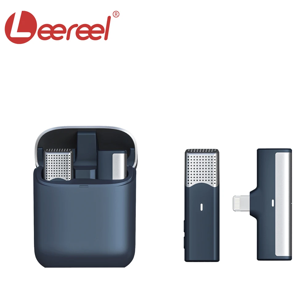 

Leereel Wireless Lavalier Microphone Mini Portable Microphone Professional Noise Reduction For iPhone With Charging Box