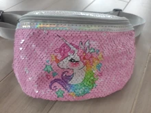 Riñonera con dibujos de unicornios para mujer y niña, bolso de hombro con purpurina, para teléfono, color rosa