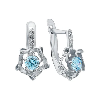 

Silver earrings with cubic zirconia sunlight sample 925 test