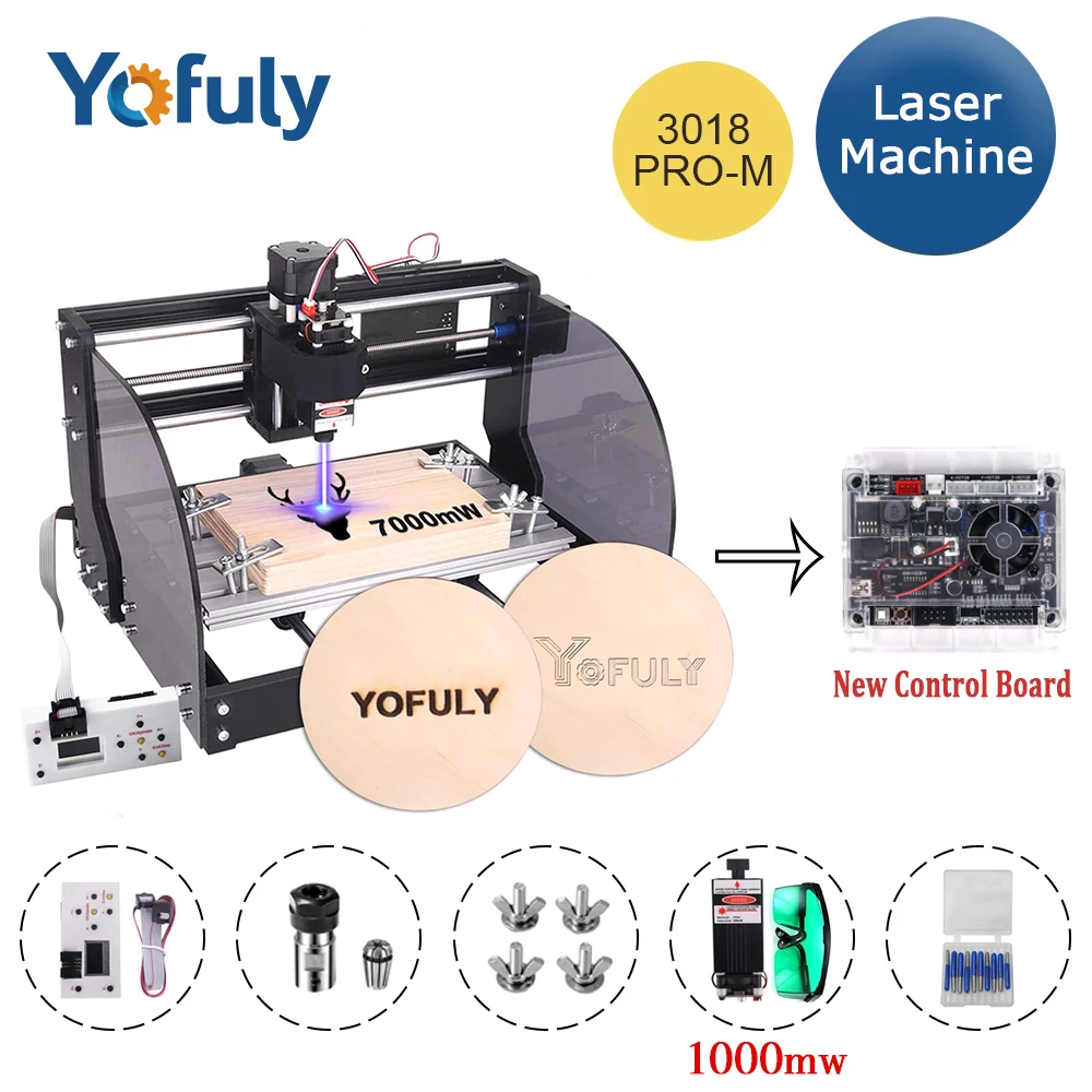 wood work bench CNC 3018 Pro Max Engraving Machine DIY 20w Laser Engraver 2 in 1 3-Axis GRBL Milling Wood Router PCB PVC Mini CNC Crave Machine central machinery band saw Woodworking Machinery