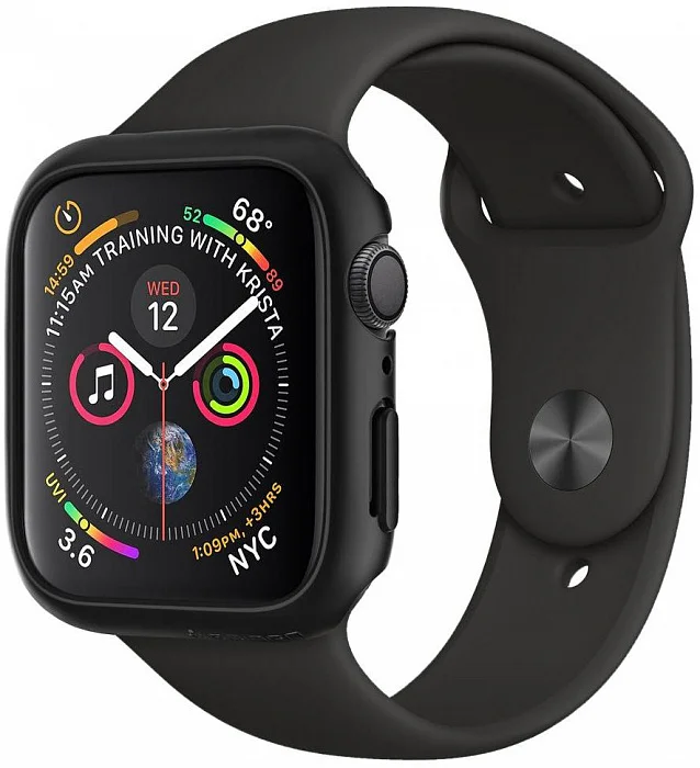 Чехол Spigen Thin Fit (062CS24474) для Apple Watch Series 4 44 mm (Black)|Бамперы| |