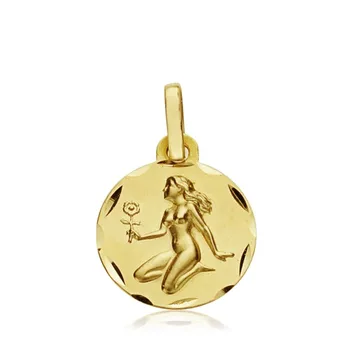 

Medal 18k gold horoscope Virgo 13mm. Zodiac sign [AA7406GR] -Customizable-RECORDING INCLUDED IN THE PRICE