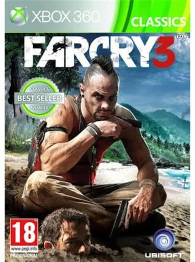 Xbox 360 console jogo de vídeo: farcry 3, pegi 18, espanhol