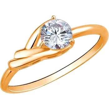 

Esthete ring with 1 cubic zirconia in red gold