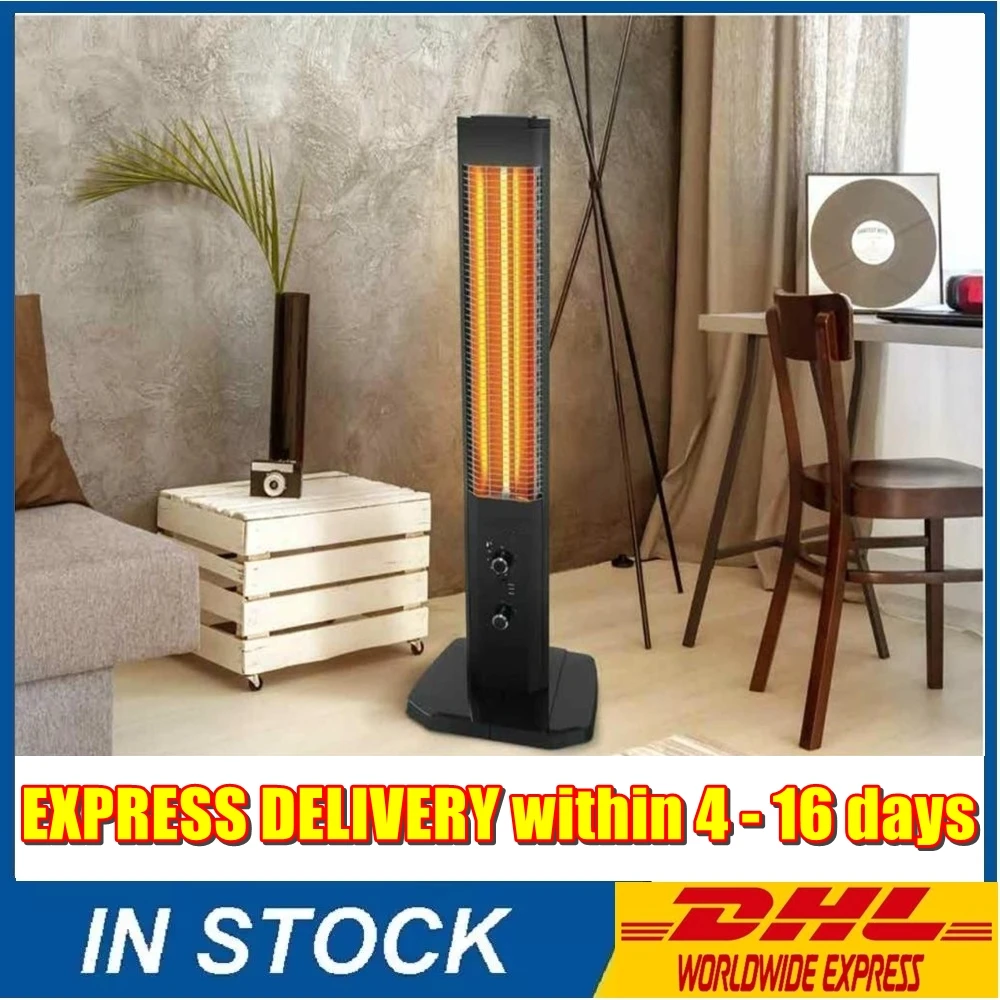 1800W Orbit Tower Heater VERTICAL DESIGN Indoor Outdoor Electric Panel Infrared Patio Space Heater with Thermostat Heating Stove 7l round shaped water filled umbrella base patio market umbrella base stand flag base weight bag filled with water