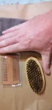 Juego de peines naturales para hombre, cepillo de afeitar ecológico, peine para Barba, conjunto de reparación de bigote, cerdas de pelo profesional