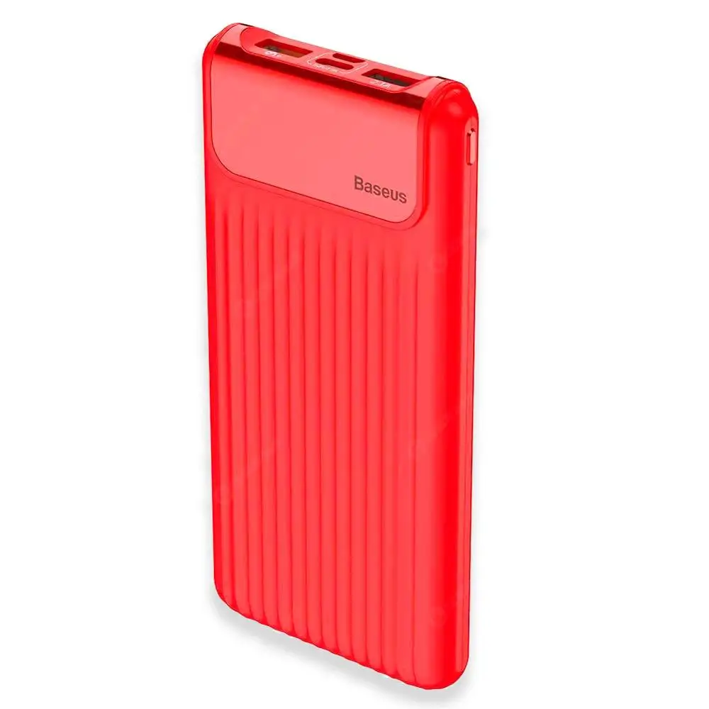 External Battery Power Bank 10000 mAh Q.C 3.0 PD 3.0a 2 USB baseus bs-p10kq02 (red) External Battery Power Bank 10000 mAh Q.C 3.0 PD 3.0a 2 USB baseus bs-p10kq02 (red)