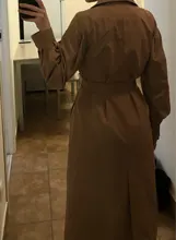 BGTEEVER-gabardina larga de Invierno para mujer, gabardina con cuello vuelto, elegante con doble botonadura y fajas, cortavientos femenino de gran tamaño, 2020