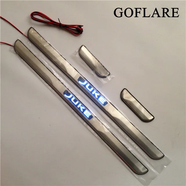 

led door sill scuff plate protetor for Nissan Juke F15 car accessories 2010-2017 2019 illuminated door sills guard thresholds