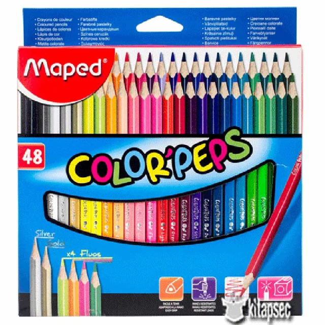 Maped Color'Peps – crayons de couleur triangulaires, assortiment de couleurs,  1 lot de 48 pièces - AliExpress