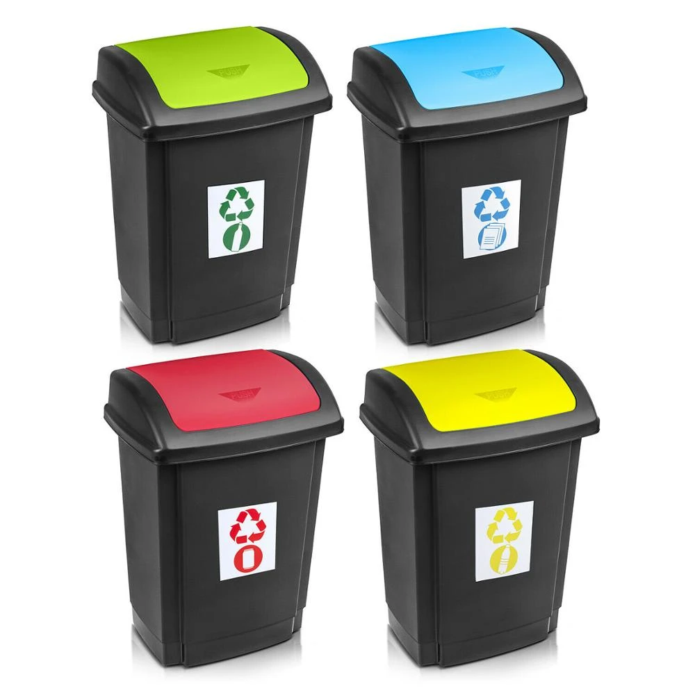 Kitchen Trash Can Recycle Bin Recycling Segregation Waste Bin Dustbin Trash Garbage 25l 4 Colours Plastic Paper Glass Waste Bins Aliexpress