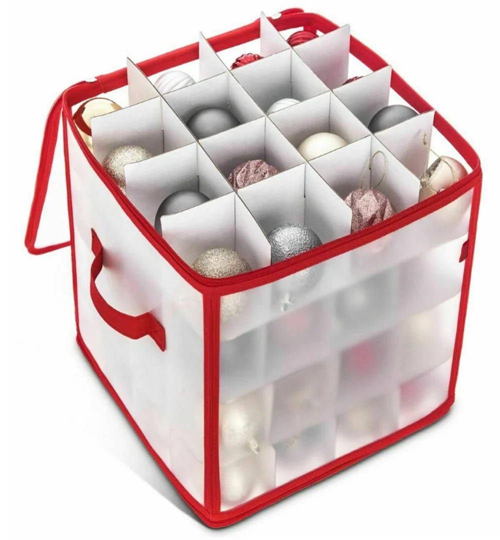 64 Baubles Storage Box Christmas Xmas Tree Decorations Organiser