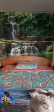 Shower-Curtain Hooks Tree Forest 3d-Printing Bathroom Green Waterproof Landscape Modern
