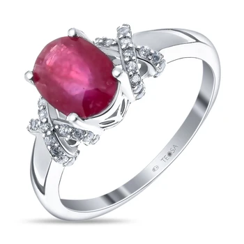 

Silver ring with cubic zirconia Sint. And Rubin Nat. (h)