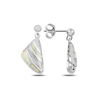 

Angemiel 925 Sterling Silver Opal Gemstone Dangle Earrings