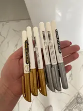 Rotulador de resina epoxi dorado y plateado, marcador de punta de hoja dorada, pintura acrílica, marcador permanente metálico, 6 uds.