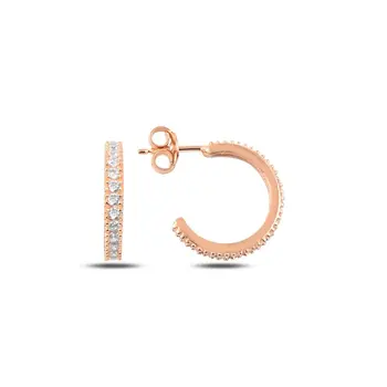 

Angemiel 925 Silver 11,5mm Single Row Zircon CZ Tamtur Earrings
