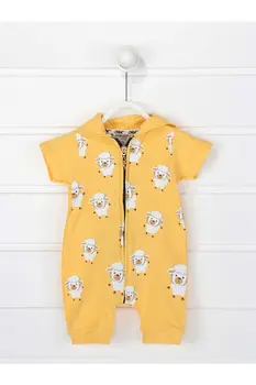 

Yellow Summer Male Baby Lamb-Eared Jumpsuit