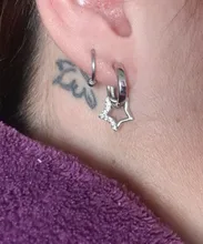 Pendientes de aro de Plata de Ley 925 para mujer, colgante de estrella hueco de circón Simple, joyería para mujer, regalos de fiesta, S-E786