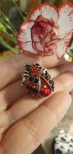 Insect Brooch Jewelry-Ladybug-Brooch Rhinestone Handmade High-Quality Female Animal Oil