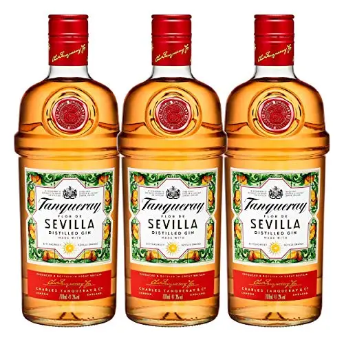 Geneva TANQUERAY Seville flower 3 distilled Alcohol bottles, 41,3%, 700 ml, free shipping from Spain, gin afbeelding