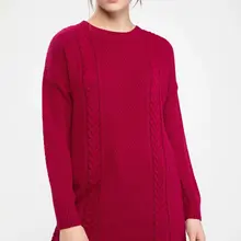 Дефакто Женская трикотажная туника женские белые розовые красные пуловеры с длинным рукавом Повседневные свитера для Autumn-J4331AZ18WN