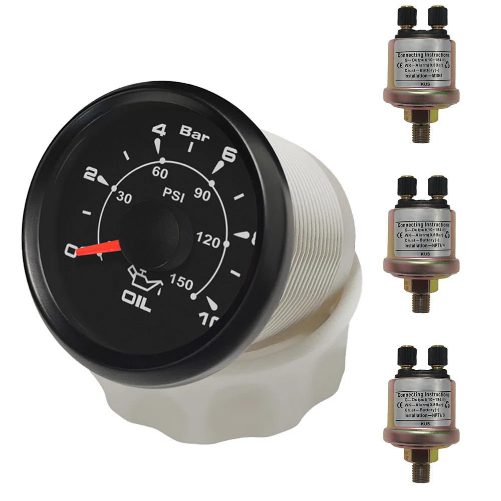 

Измеритель давления масла Универсальный 52 мм водонепроницаемый 0-5 бар 0-10 бар для автомобиля, грузовика, лодки, яхты с 8 цветными подсветками 9-32 в