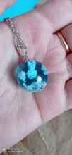 Collar con colgante de Luna y Bola de resina transparente para mujer, collar con cadena de nubes azules y blancas, regalos de joyería para niña